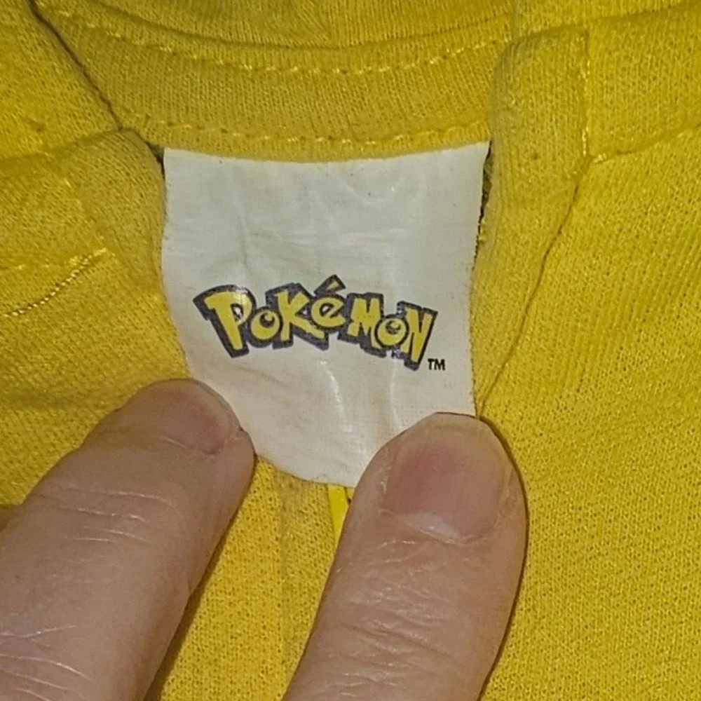Pokemon Pikachu Boys Yellow Full Zip Hoodie 3D Ears Graphic Sweatshirt Sz Small - Picture 3 of 6